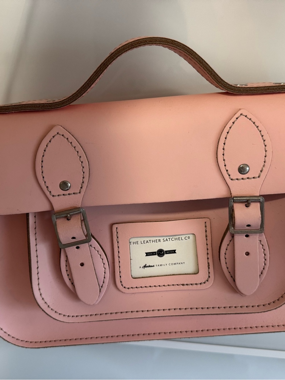 NWOT The leather satchel company pink purse crossbody messenger kawaii cute - Picture 8 of 11